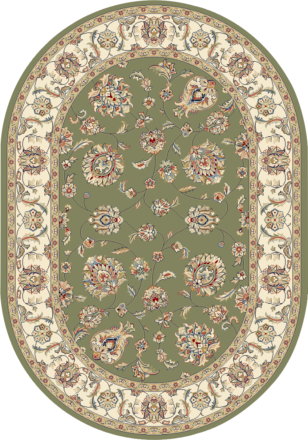 Dynamic Rugs Ancient Garden 57365-4464 Green/Ivory Rug