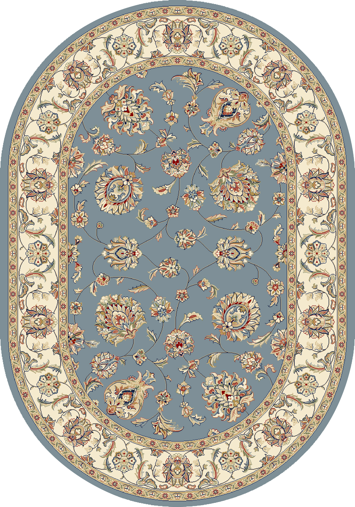 Dynamic Rugs Ancient Garden 57365-5464 Light Blue/Ivory Rug