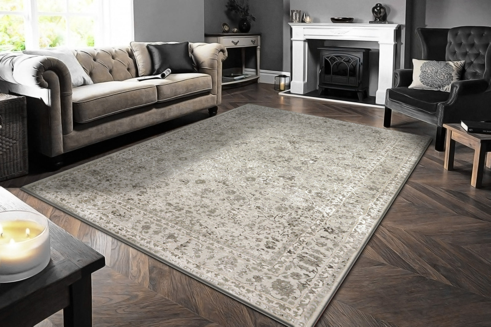 Dynamic Rugs Renaissance 3151-190 Ivory/Grey Rug