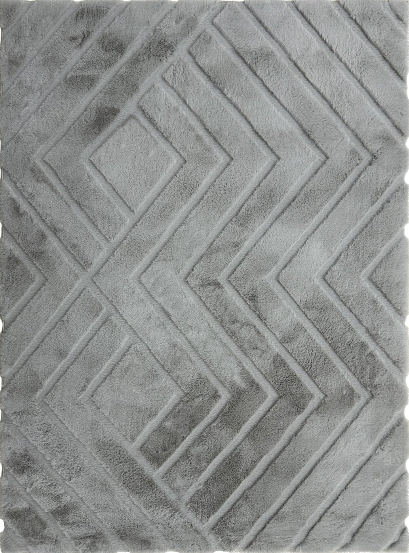 Sculpted Bunny 56 Silver Rug
