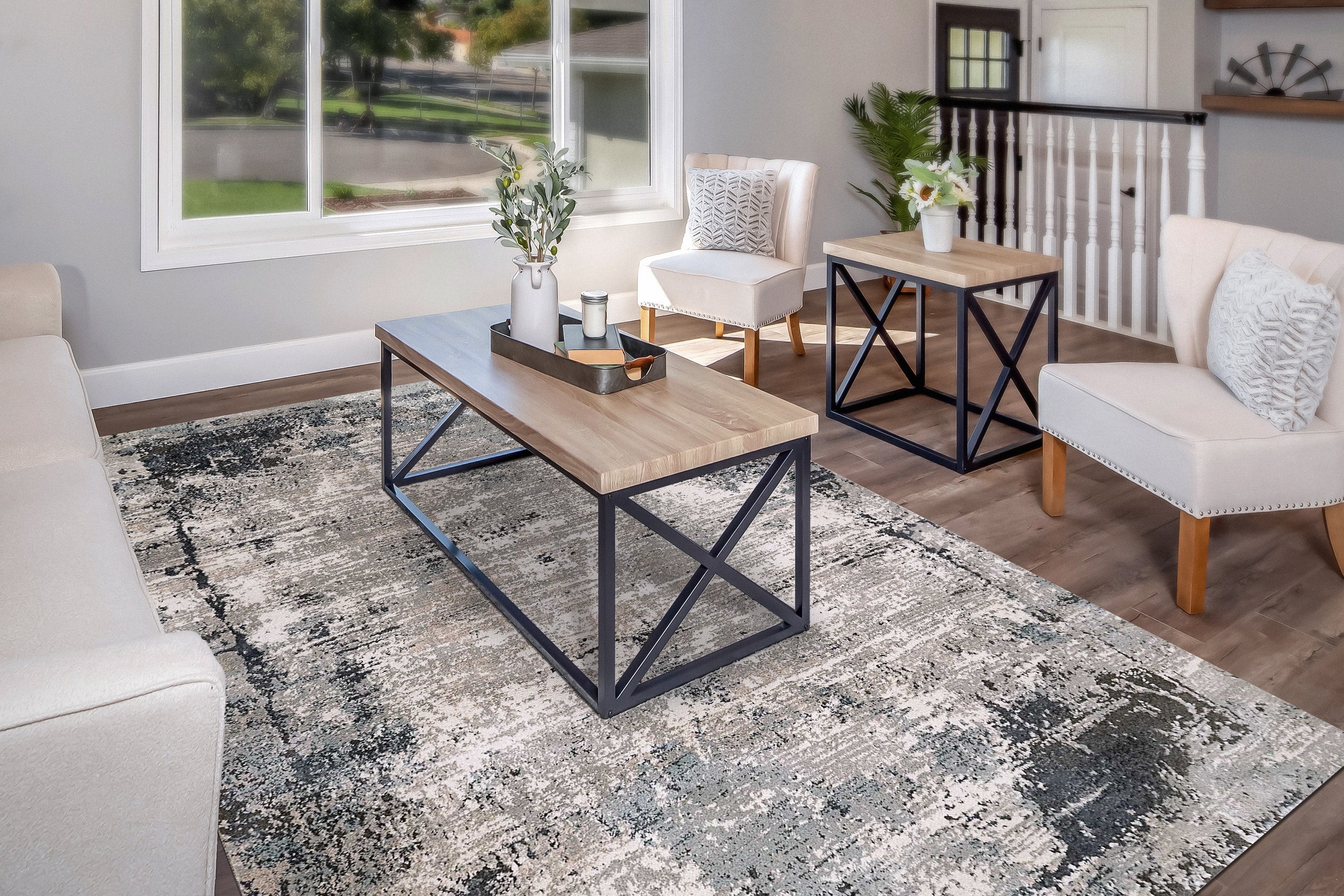 Dynamic Rugs RILEY 6031-905 Grey/Blue Rug