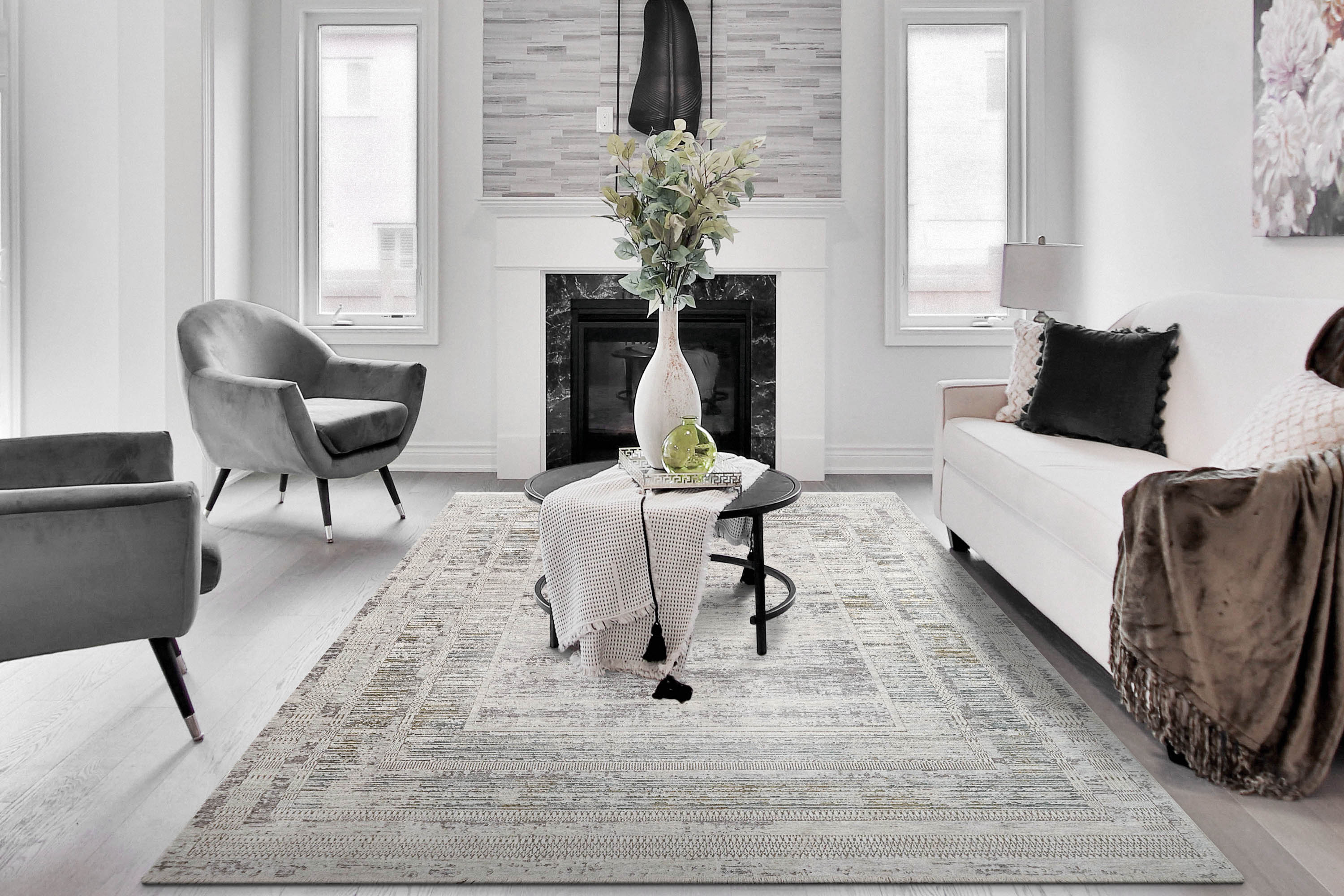 Dynamic Rugs SKYLER 6710-954 Grey/Blue Rug