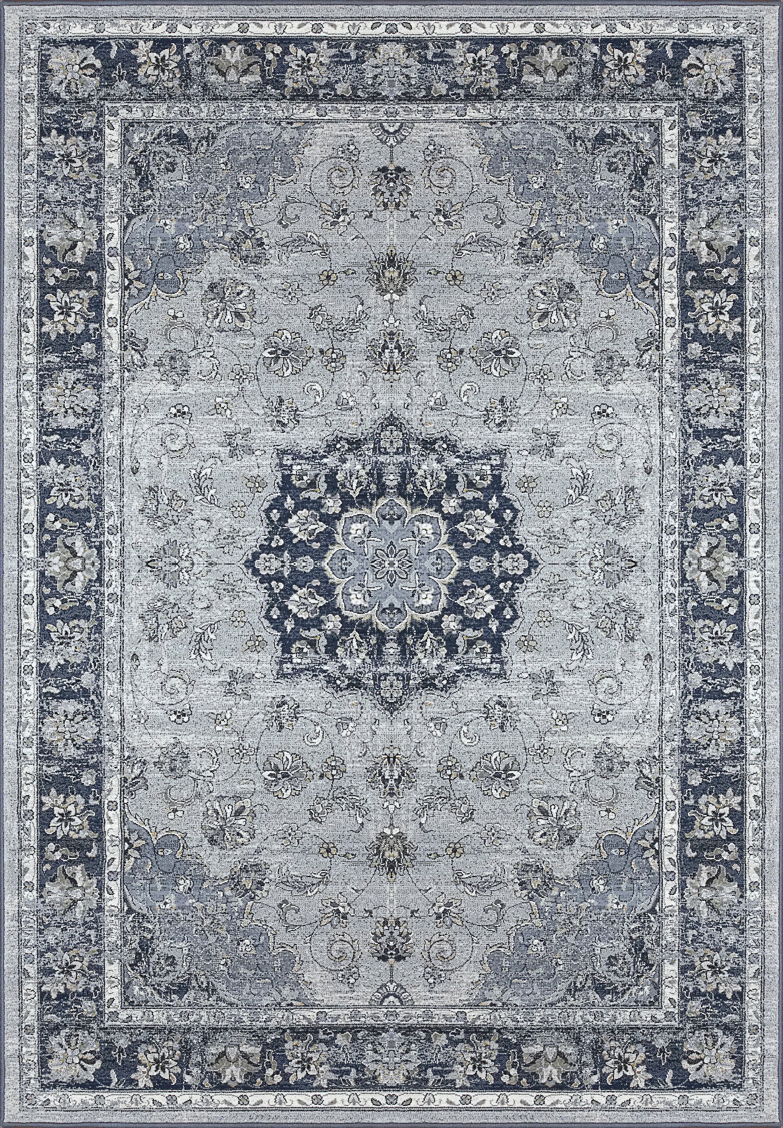 Dynamic Rugs ANCIENT GARDEN 57559-9686 Silver Rug
