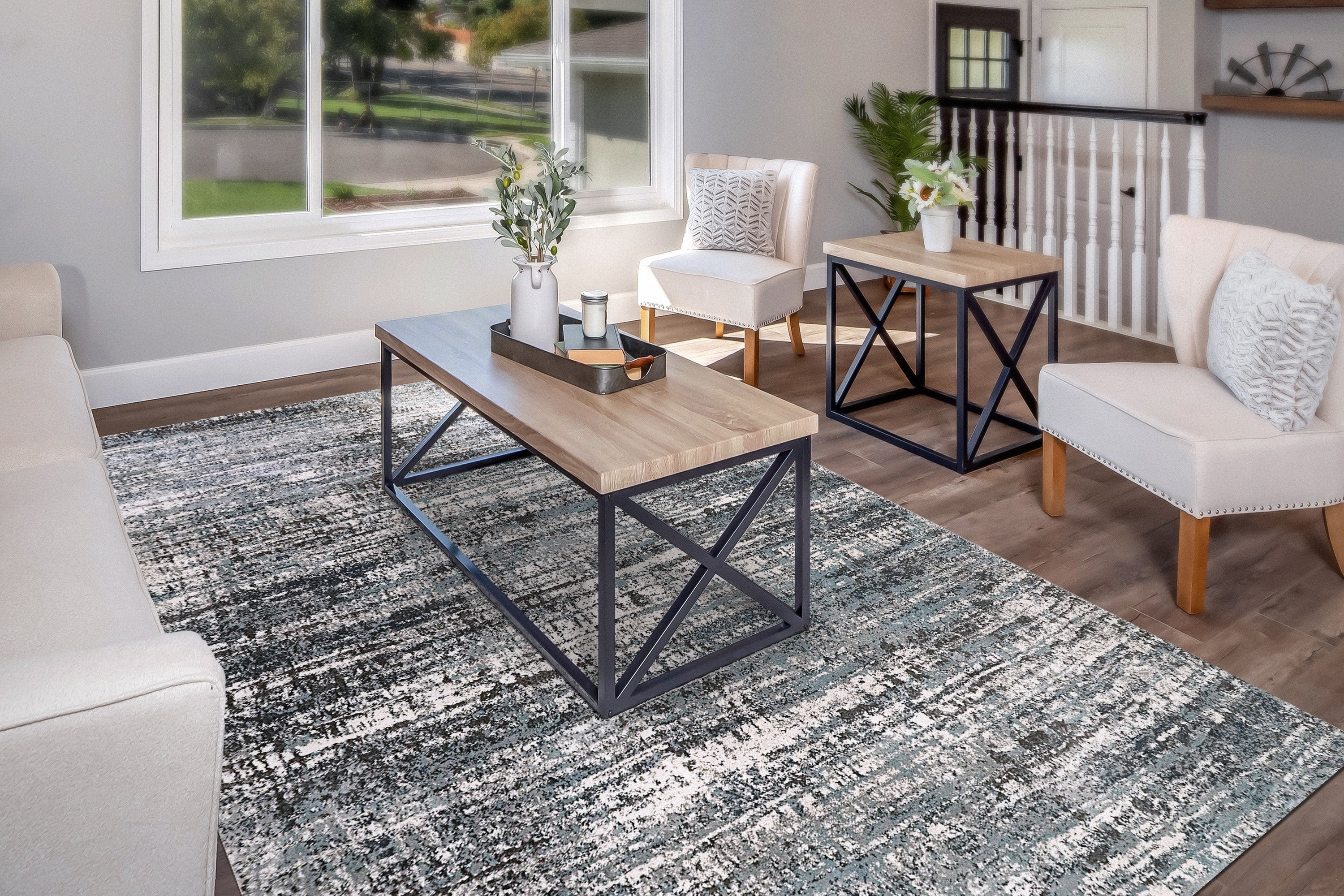 Dynamic Rugs RILEY 6030-509 Blue/Grey Rug