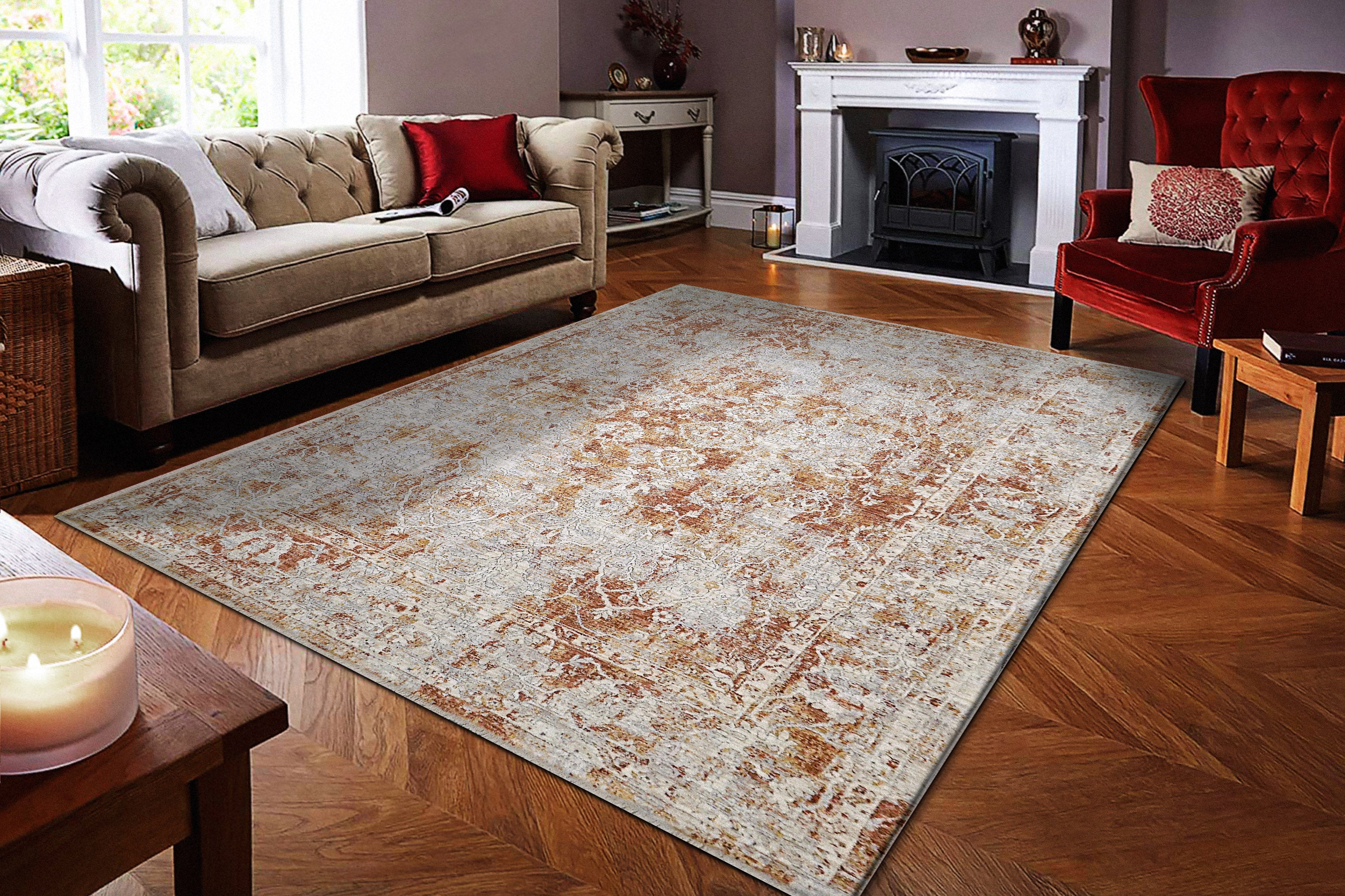 Dynamic Rugs SKYLER 6711-906 Grey/Copper Rug
