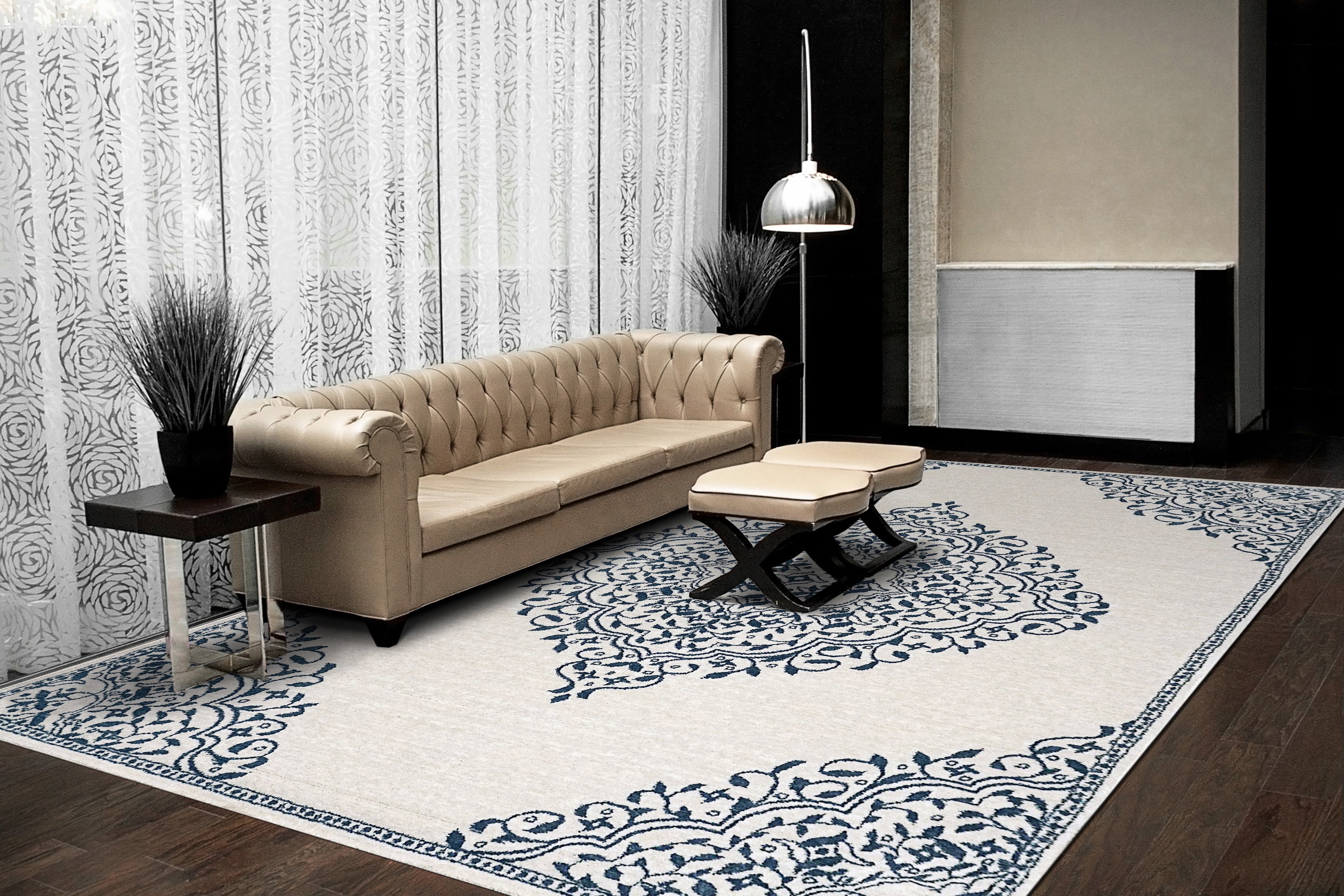 Dynamic Rugs HERA 3302-105 Ivory/Blue Rug