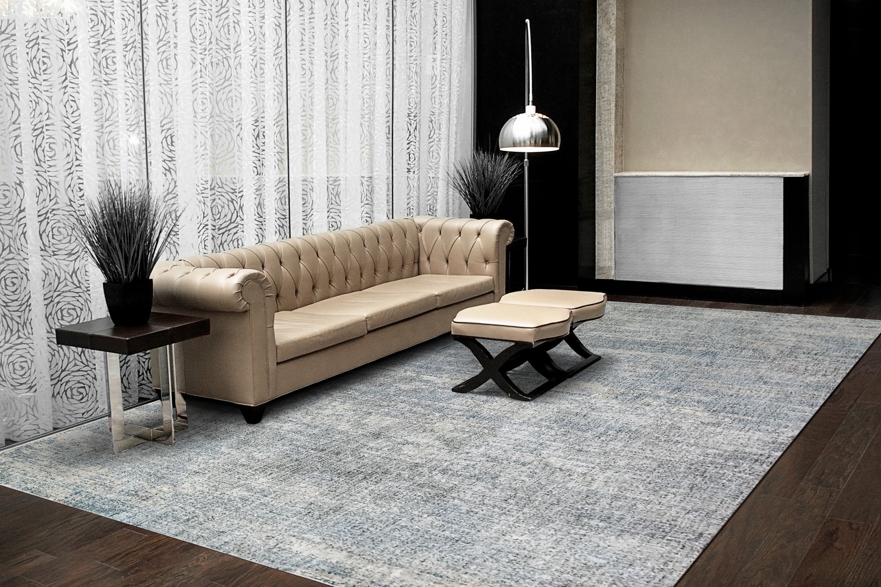 Dynamic Rugs SAVOY 3574-958 Silver/Blue Rug