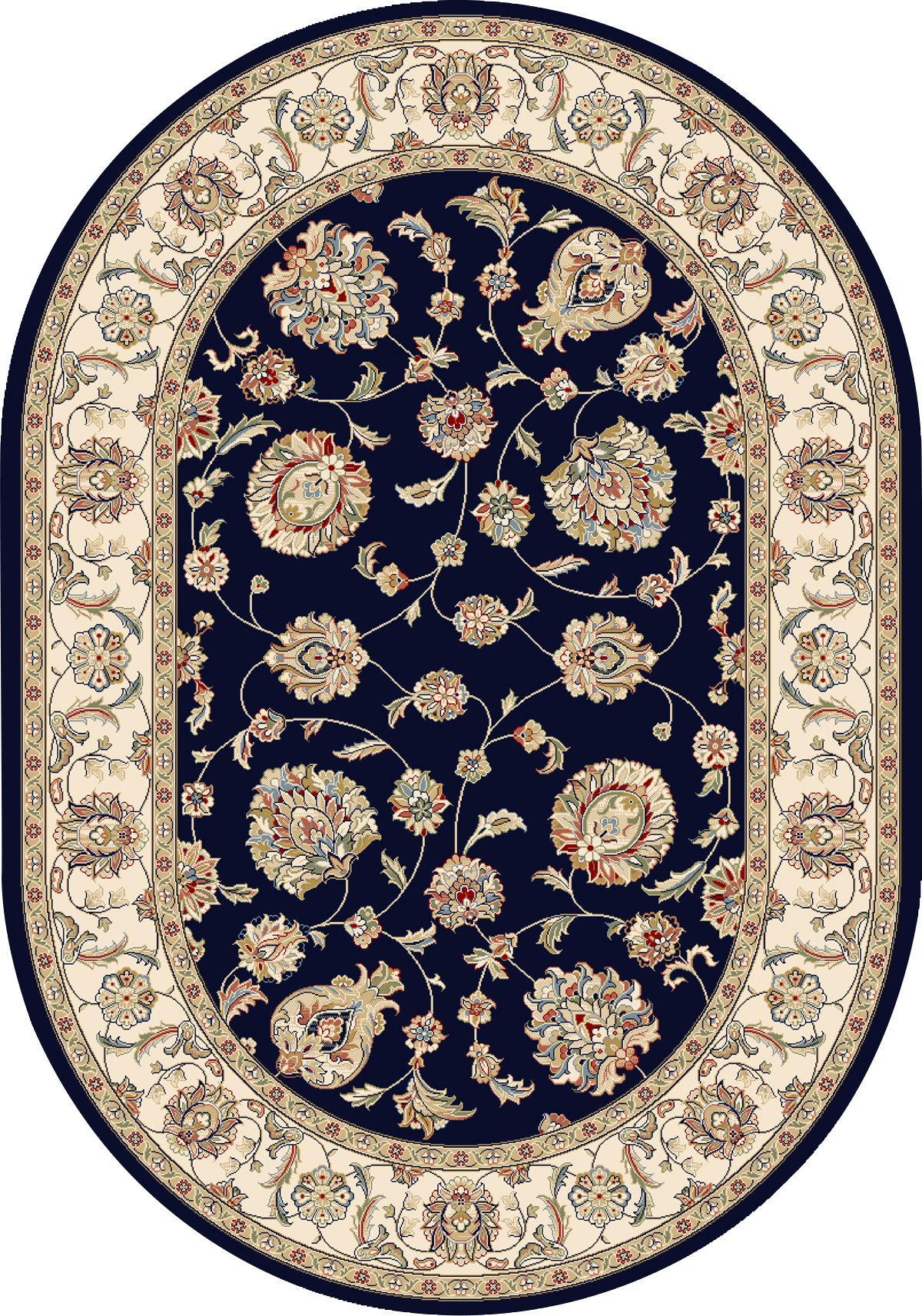 Dynamic Rugs Ancient Garden 57365-3464 Blue/Ivory Rug