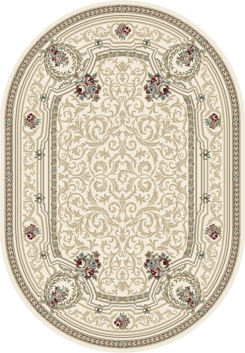 Dynamic Rugs ANCIENT GARDEN 57091-6464 Ivory Rug