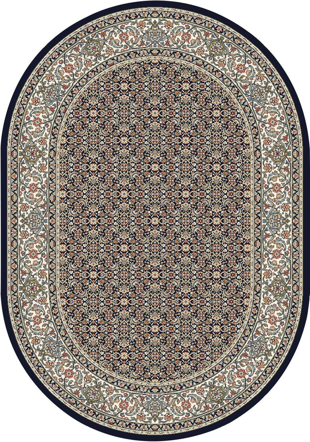 Dynamic Rugs ANCIENT GARDEN 57011-3464 Navy Rug