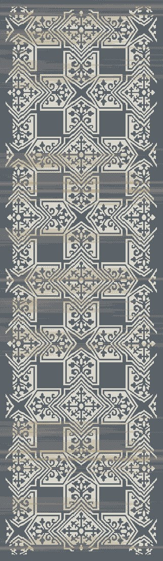 Dynamic Rugs WINGO 7955-518 Blue/Cream Rug