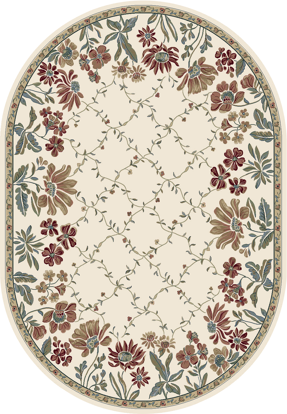 Dynamic Rugs ANCIENT GARDEN 57084-6464 Ivory Rug