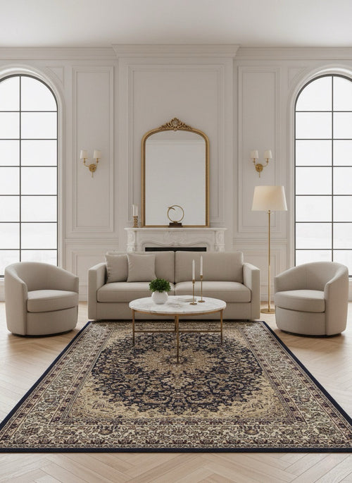 American cover design / Persian weavers Elegance 205 Navy Blue Rug
