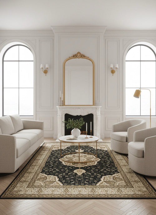 American cover design / Persian weavers Elegance 206 Black Rug