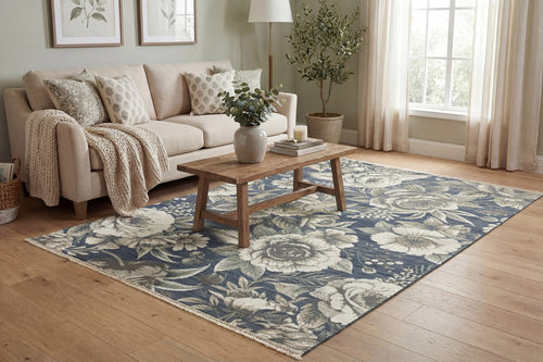 Dynamic Rugs Botanica 13361-580 Navy/Beige Rug