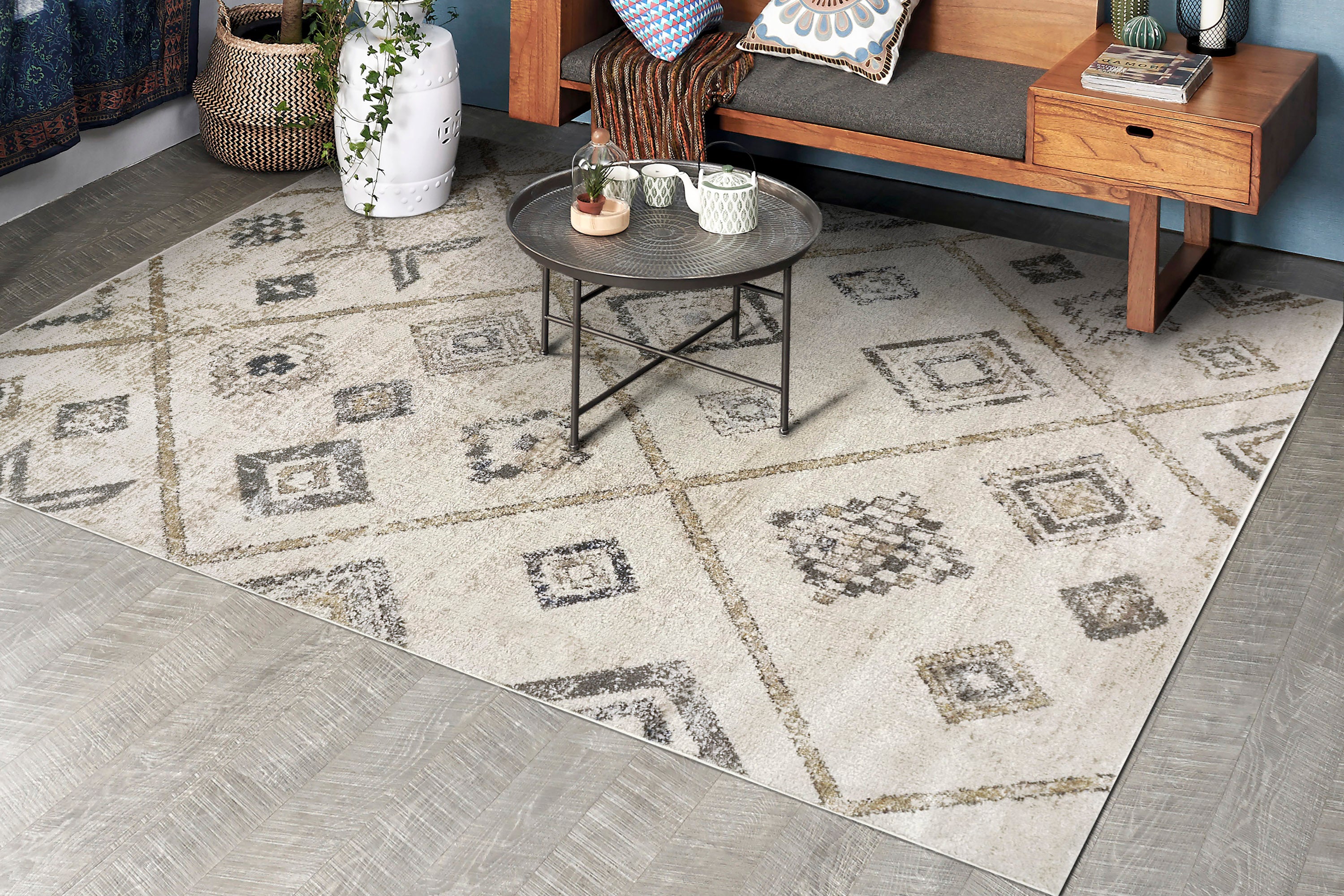 Dynamic Rugs Carlisle 62014-060 Ivory/Grey Rug