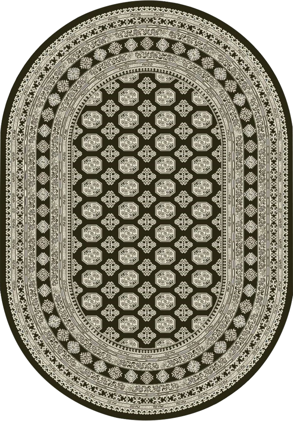 Dynamic Rugs Ancient Garden 57102-3636 Charcoal/Silver Rug