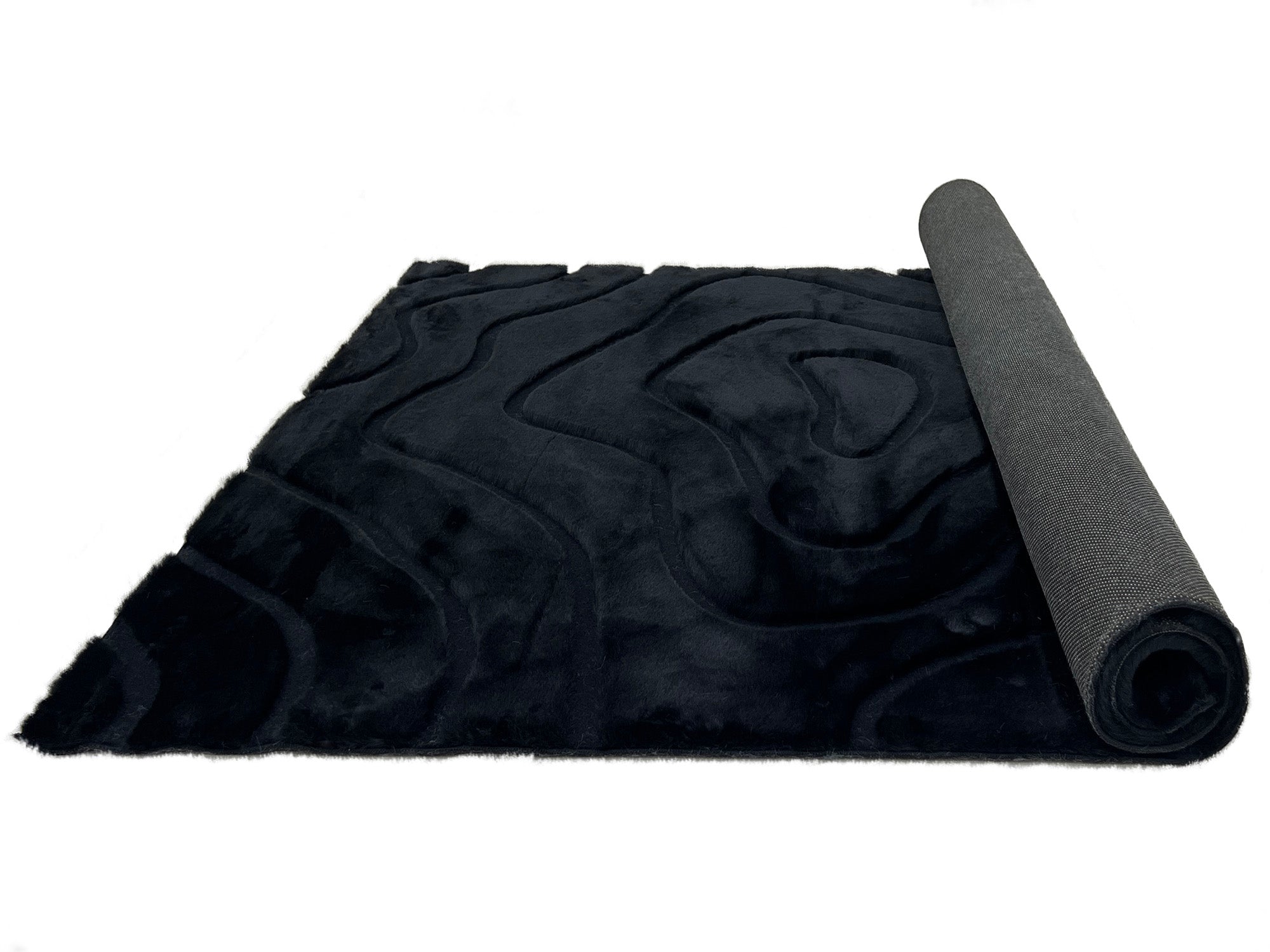 Sculpted Bunny 53 Black Rug