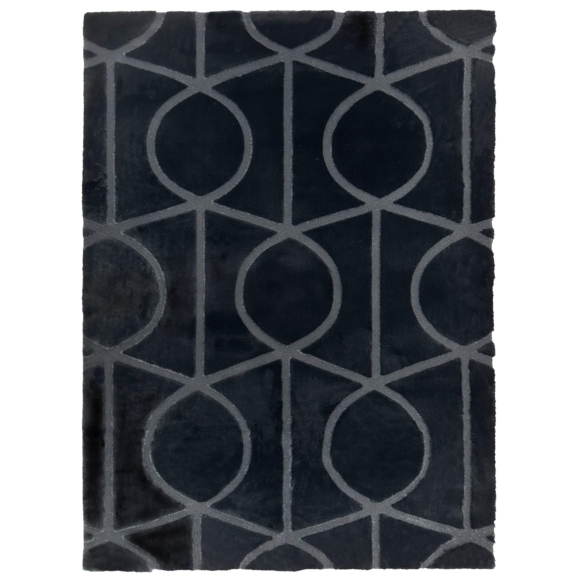 Sculpted Bunny 55 Black Rug