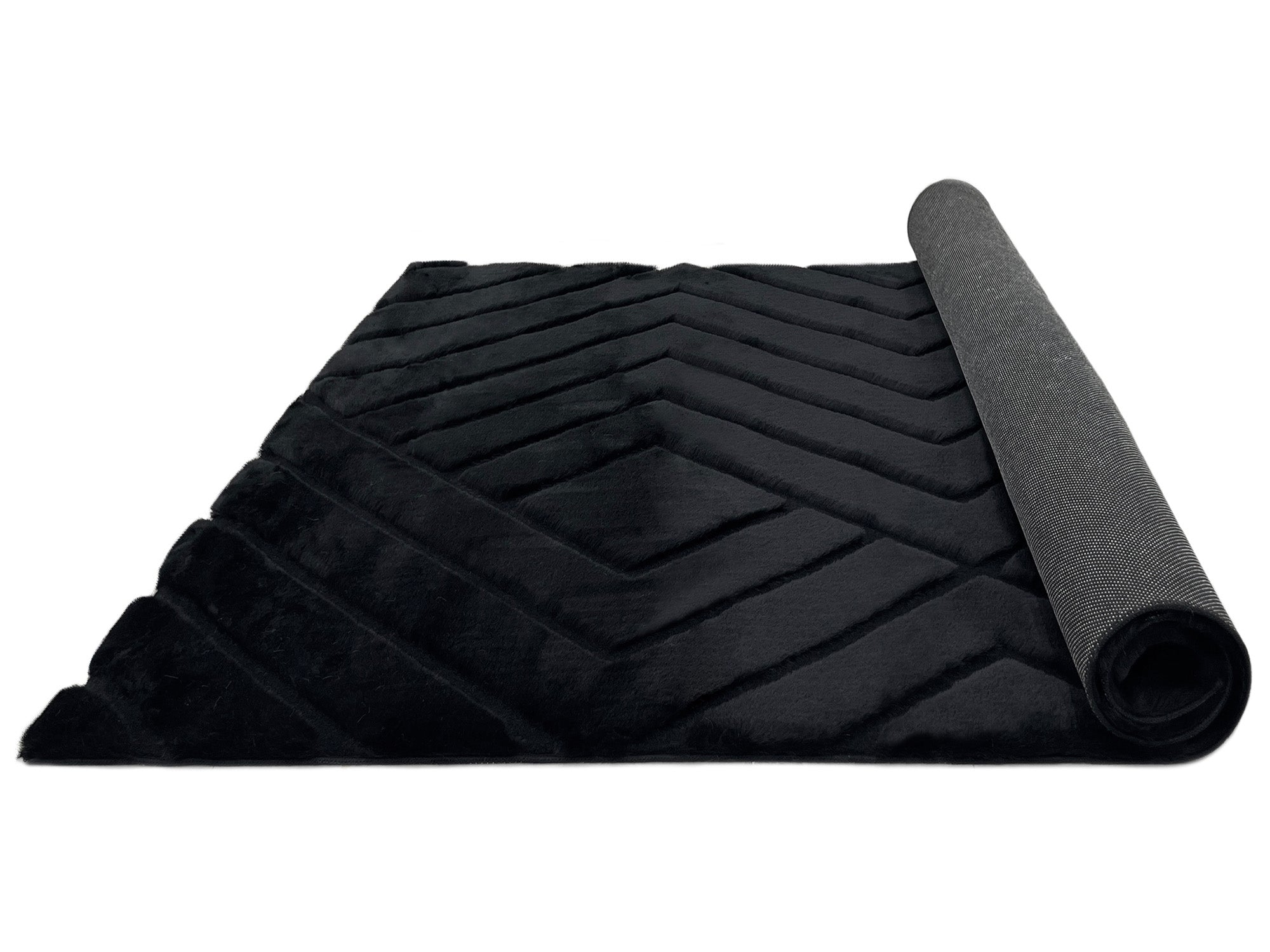 Sculpted Bunny 56 Black Rug