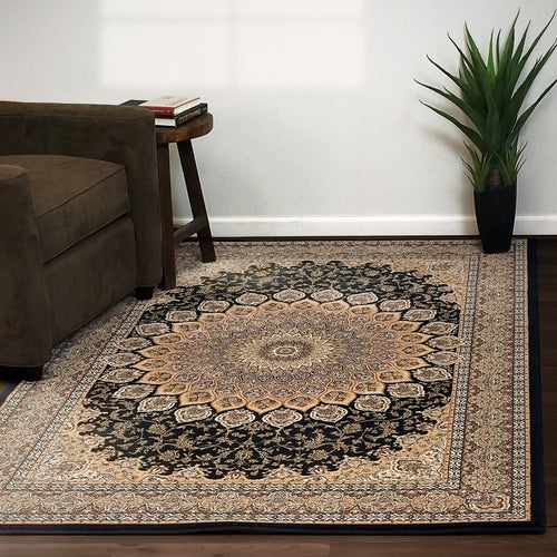 Dynamic Rugs ANCIENT GARDEN 57090-3484 Navy Rug