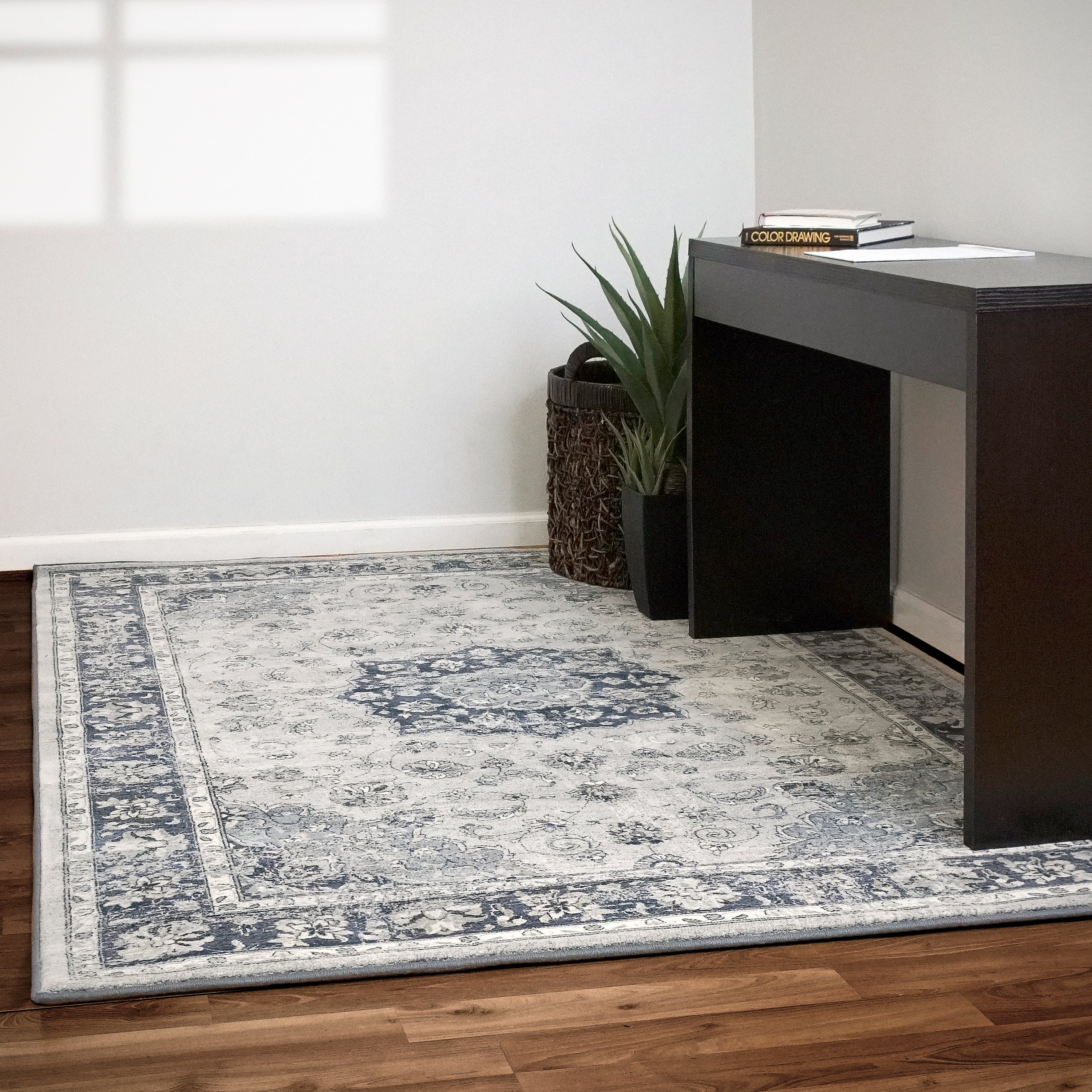 Dynamic Rugs ANCIENT GARDEN 57559-9686 Silver Rug