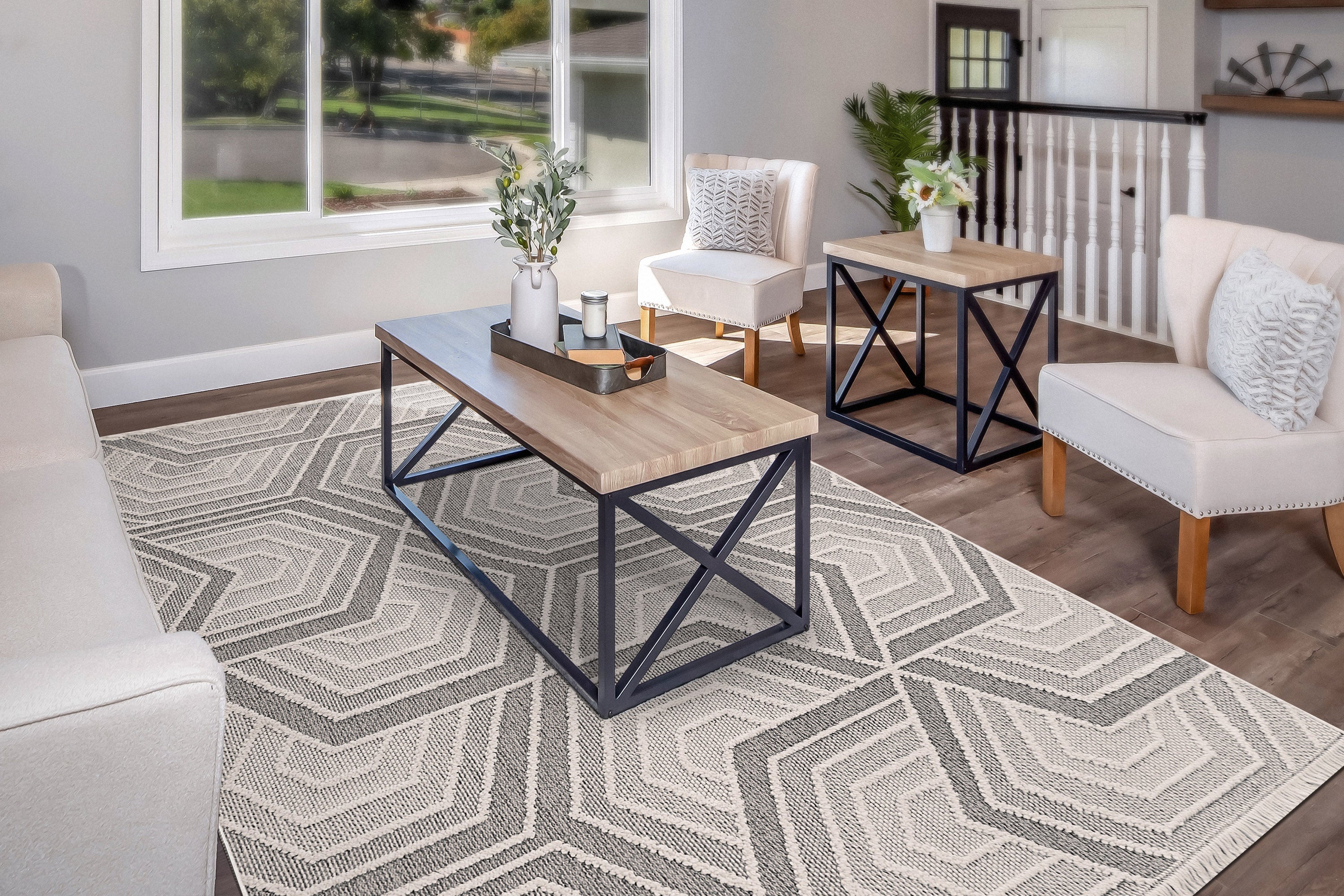 Dynamic Rugs SEVILLE 3611-190 Ivory/Grey Rug