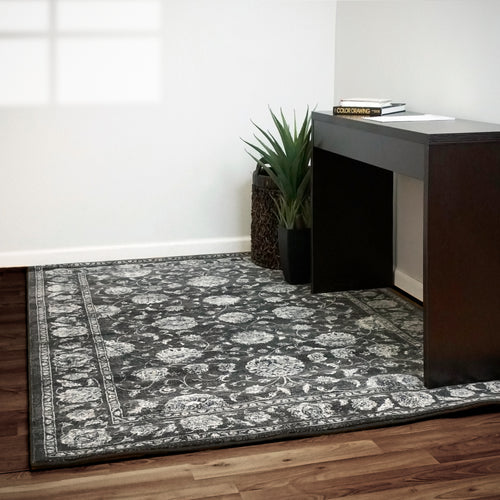 Dynamic Rugs Ancient Garden 57126-3636 Charcoal/Silver Rug