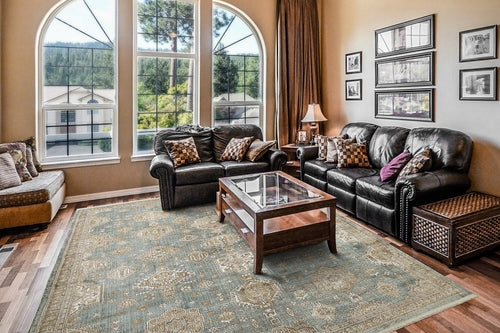 Dynamic Rugs Ella 3985-850 Taupe/Blue Rug