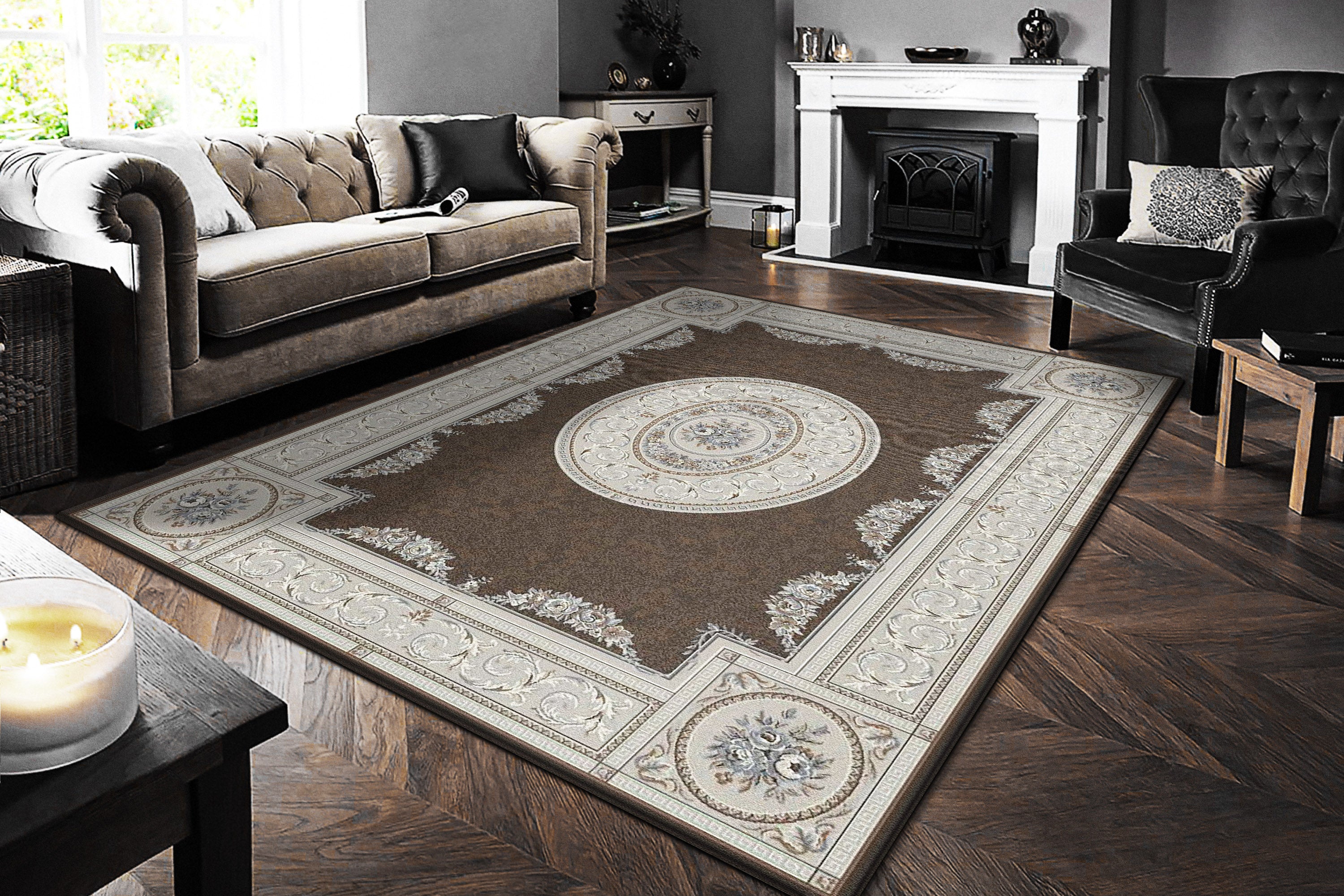 Dynamic Rugs ANCIENT GARDEN 57226-3295 Brown Rug