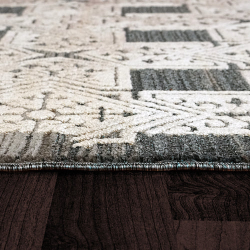 Dynamic Rugs WINGO 7955-518 Blue/Cream Rug