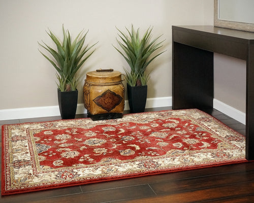 Dynamic Rugs Ancient Garden 57158-1464 Red/Ivory Rug