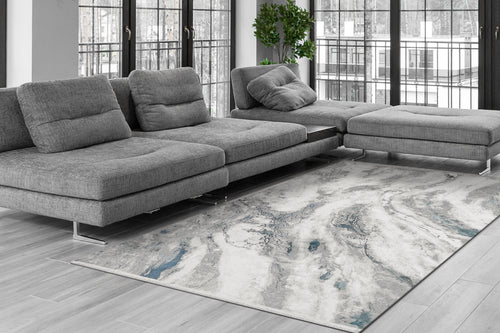 Dynamic Rugs Ella 3986-915 Grey/Ivory/Blue Rug