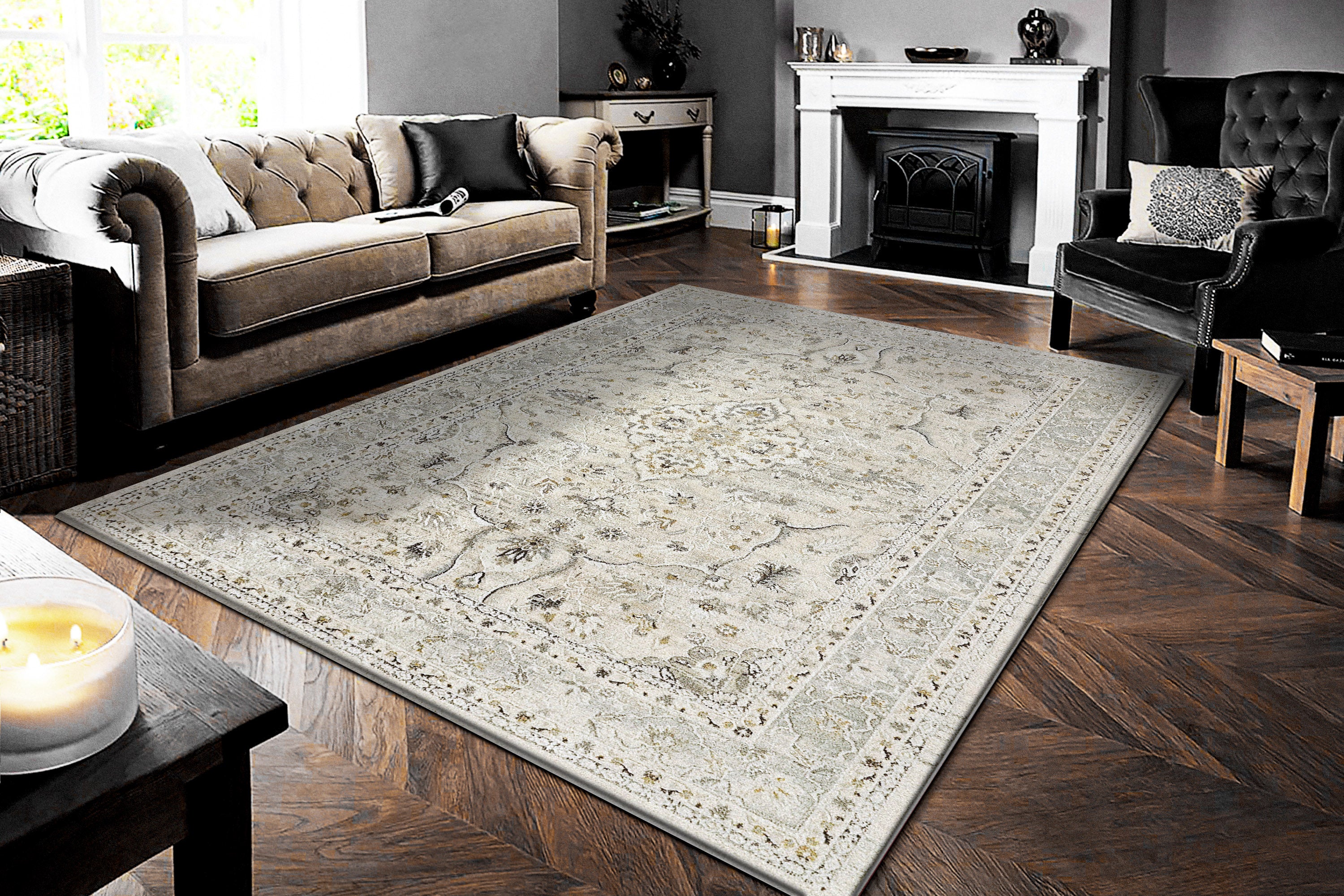 Dynamic Rugs Annalise 7605-105 Cream/Blue Rug