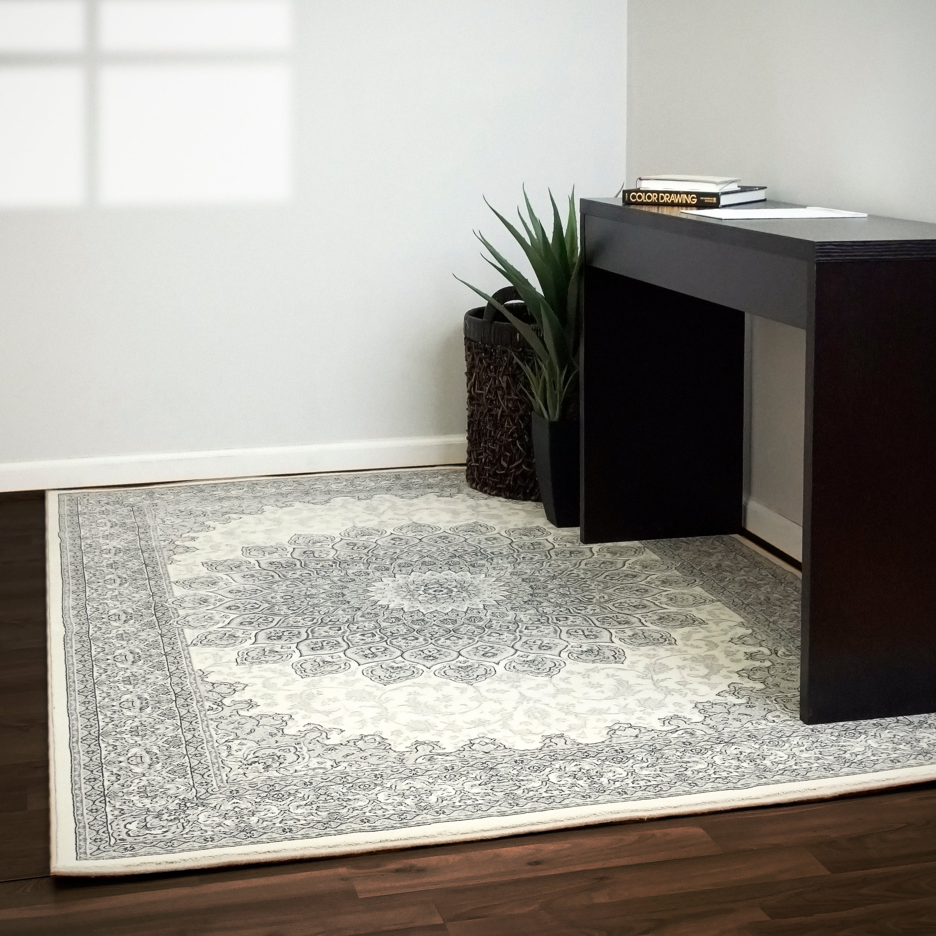 Dynamic Rugs Ancient Garden 57090-6666 Cream/Grey Rug