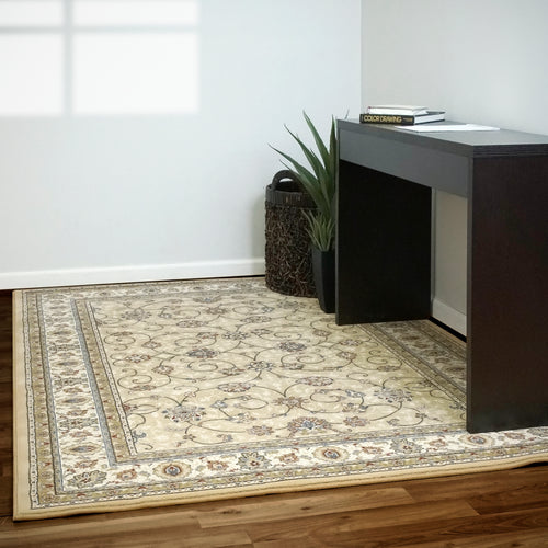 Dynamic Rugs Ancient Garden 57120-2464 Light Gold/Ivory Rug