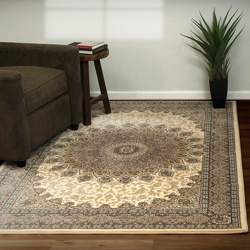 Dynamic Rugs ANCIENT GARDEN 57090-6484 Ivory Rug