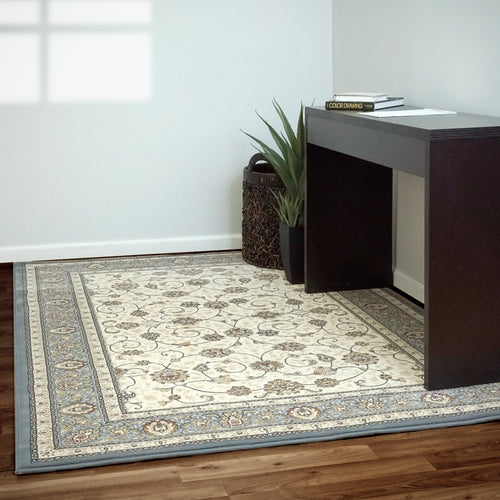 Dynamic Rugs Ancient Garden 57120-6454 Ivory/Light Blue Rug