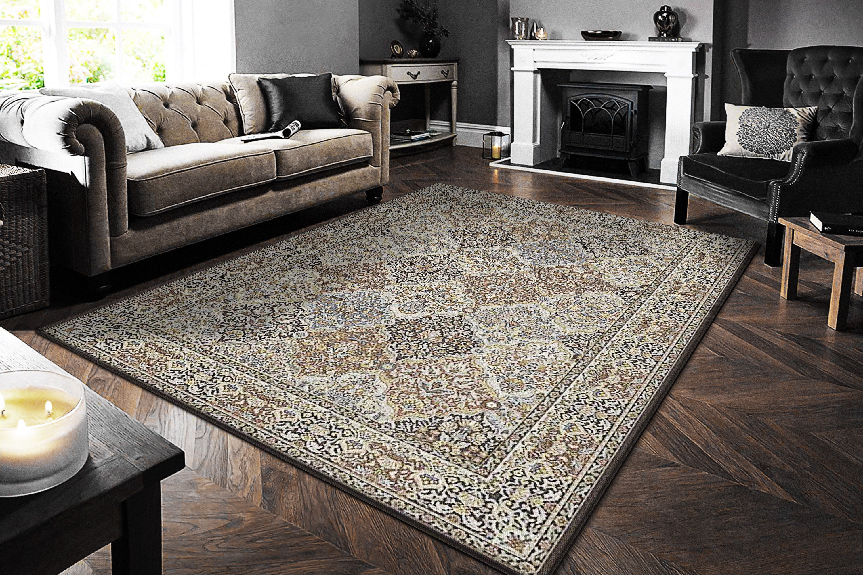 Dynamic Rugs ANCIENT GARDEN 57008-3235 Brown Rug