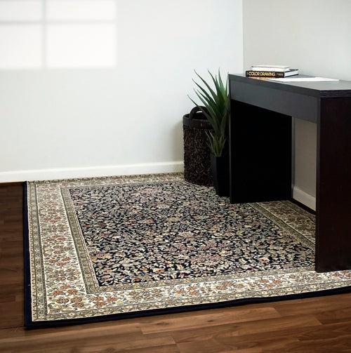 Dynamic Rugs Ancient Garden 57078-3434 Blue/Ivory Rug