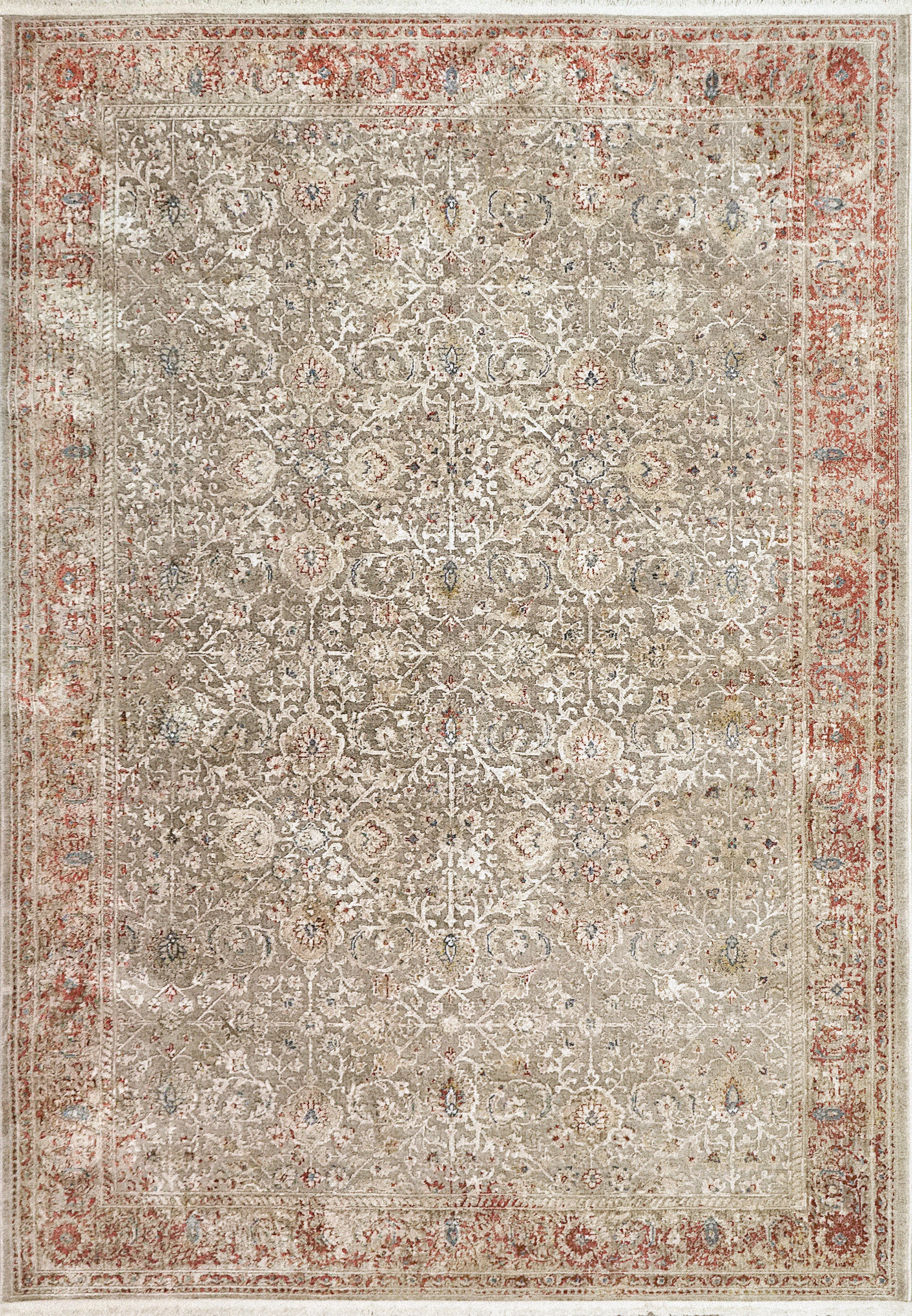 Dynamic Rugs Ella 3981-813 Taupe/Ivory/Red Rug