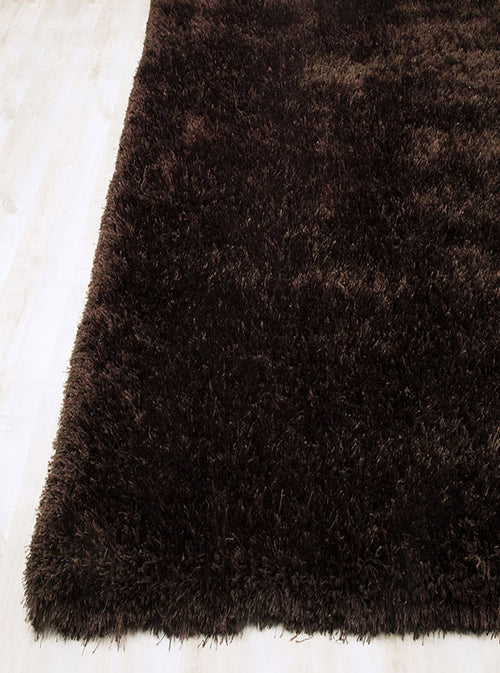 American cover design / Persian weavers Alma Afro Shag Plain Dark Brown Rug