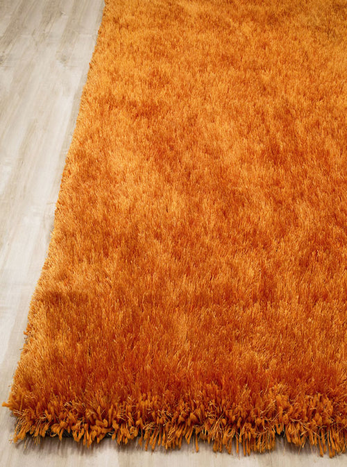 American cover design / Persian weavers Alma Afro Shag Plain Tangerine Rug