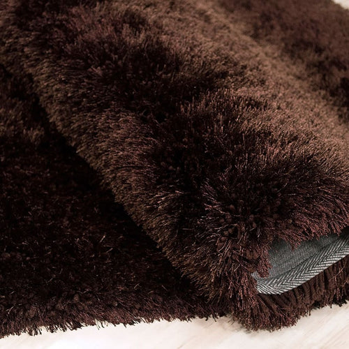 American cover design / Persian weavers Alma Afro Shag Plain Dark Brown Rug