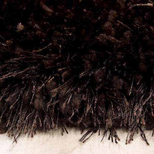 American cover design / Persian weavers Alma Afro Shag Plain Dark Brown Rug