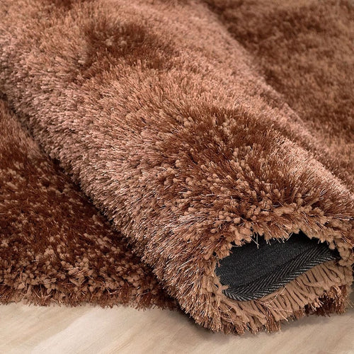 American cover design / Persian weavers Alma Afro Shag Plain Light Brown Rug