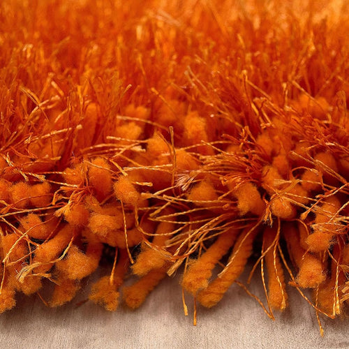 American cover design / Persian weavers Alma Afro Shag Plain Tangerine Rug