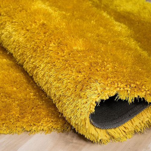 American cover design / Persian weavers Alma Afro Shag Plain Yellow Rug