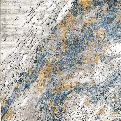 Amara 7467-950 Grey/Blue Rug - Blend Of Viscose And Shrink 