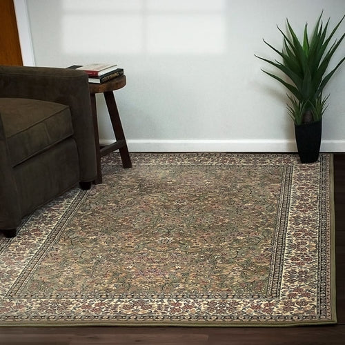 Ancient Garden 57078-4444 Green/Ivory Rug - 100% Decolan 